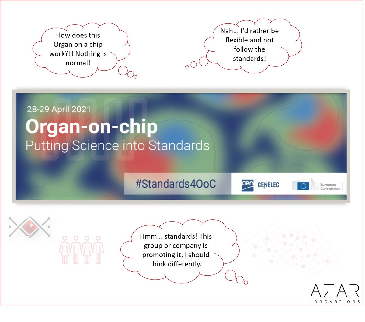 'Organ on a chip: Putting Science into Standards' 
Think about it, we don't even have a standard name for the field
#OrganOnAChip #MicroPhysiologicalSystems #TissueChips #OrgansOnChips
One thing for sure: it takes a lot of time, so better start now!
#Standards4OoC