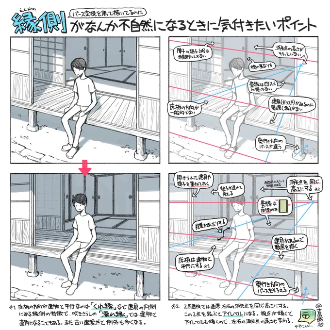 縁側を描くときに気を付けたいポイント 