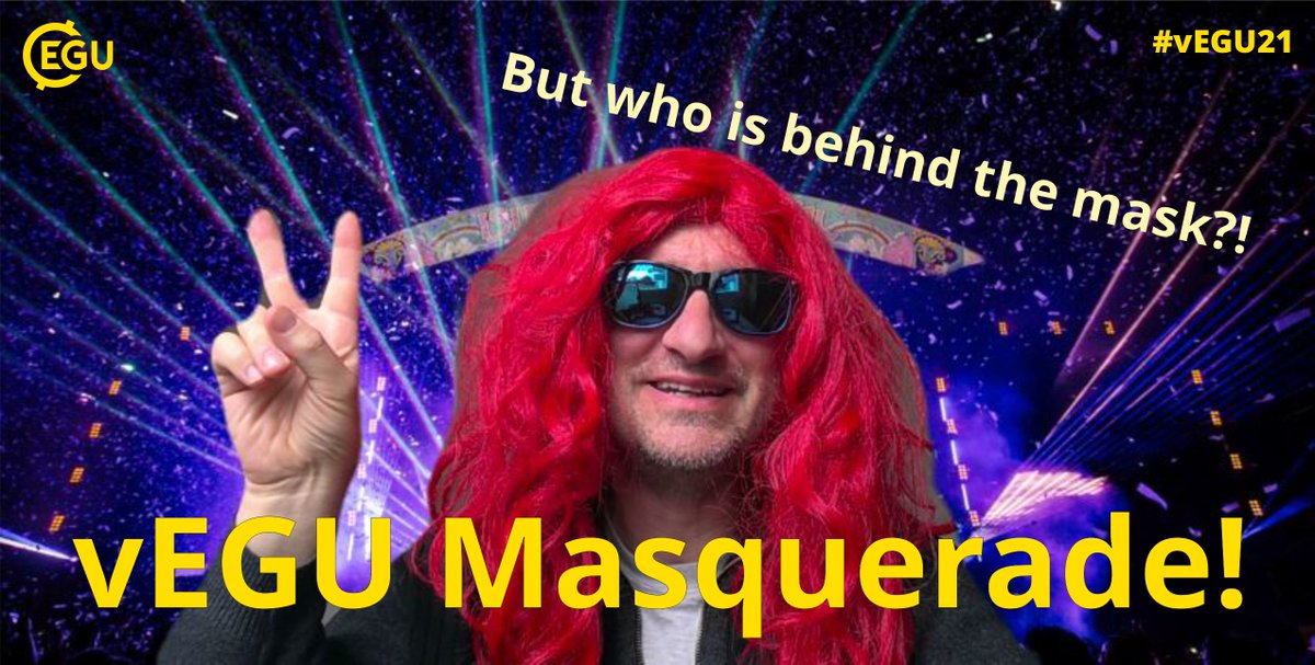 You may be wondering if #vEGU21 is having a closing party... and the answer is yes!

The theme this year is:

vEGU Masquerade! 

So pull out your best hat, wig or mask &amp; prepare to join us Friday at 17.30 CEST for an evening of fun, games &amp; surprises!

meetingorganizer.copernicus.org/EGU21/meetingp…