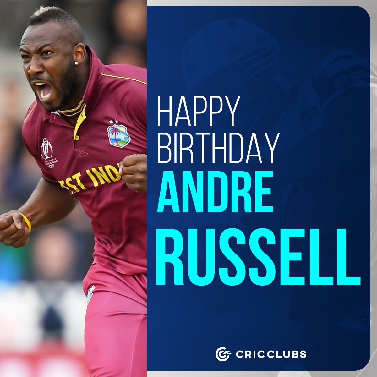 Wishing West Indies all-rounder Andre Russell a very happy birthday.    