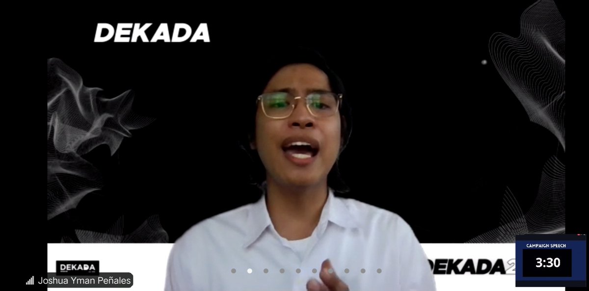 DEKADA party PRO bet, Joshua Yman Peñales, gives his introduction and platforms: KNOWTIFY and ABOT KAMAYPenales: Bagama't sinubok tayo ng pandemya, hindi natin hinayaan ito maging hadlang pang tayo ay maglingkod. #USTABHalalan2021 #OnlineSagupaan2021