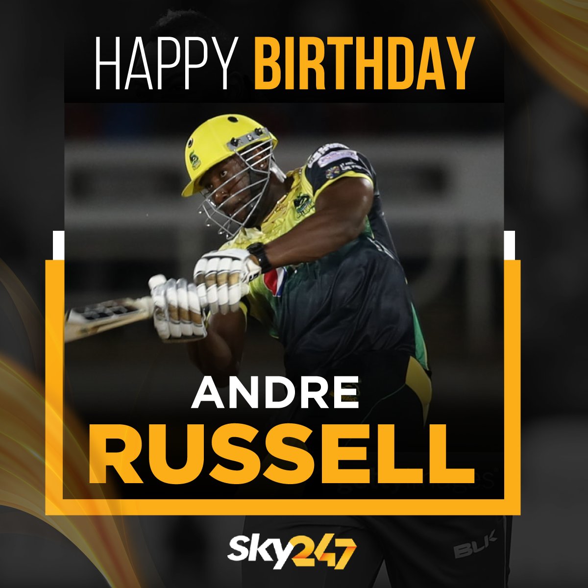 Wishing Andre Russell a very happy birthday.     