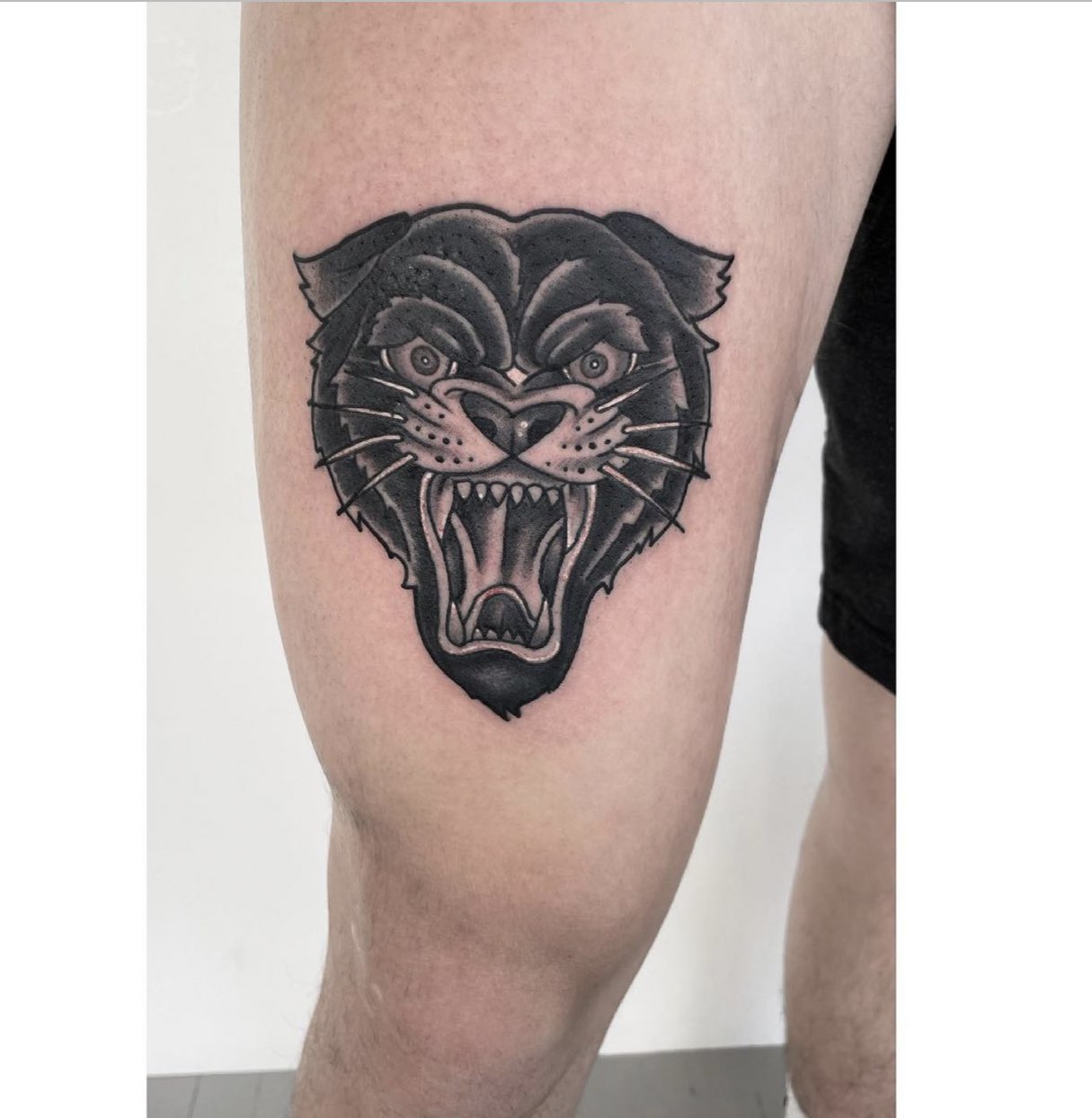 Jolly.Rogers.Tattoo on Twitter: fun neo traditional Panther 😊 Done by Katrine @inkedmag @eternalink @cheyenne_tattoo @mokkitattoosupply #tattoo #tattooinspiration #tattoos #ink #inkedlife #inkedup #blackandgreytattoo #inkspiration ...