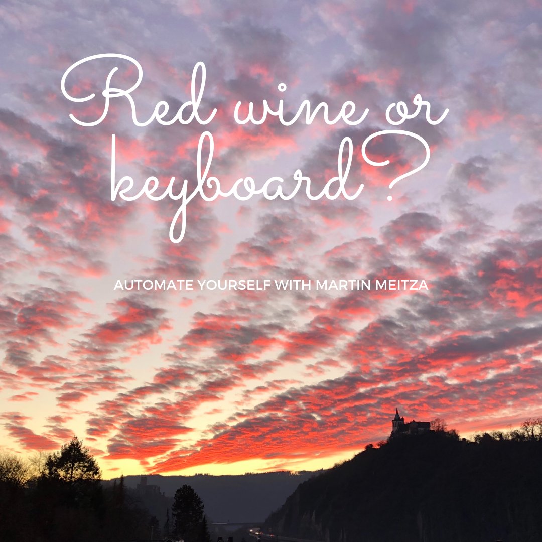 mmeitza's tweet photo. Red wine or keyboard?
No time to enjoy the sky? Do you really want to continue to live like this?
Do you have the time to enjoy this beautiful sunset or are you just sitting preparing your social media posts for your next blog post?

https://t.co/pJe1F7HXqG https://t.co/xjjvAGGDdb