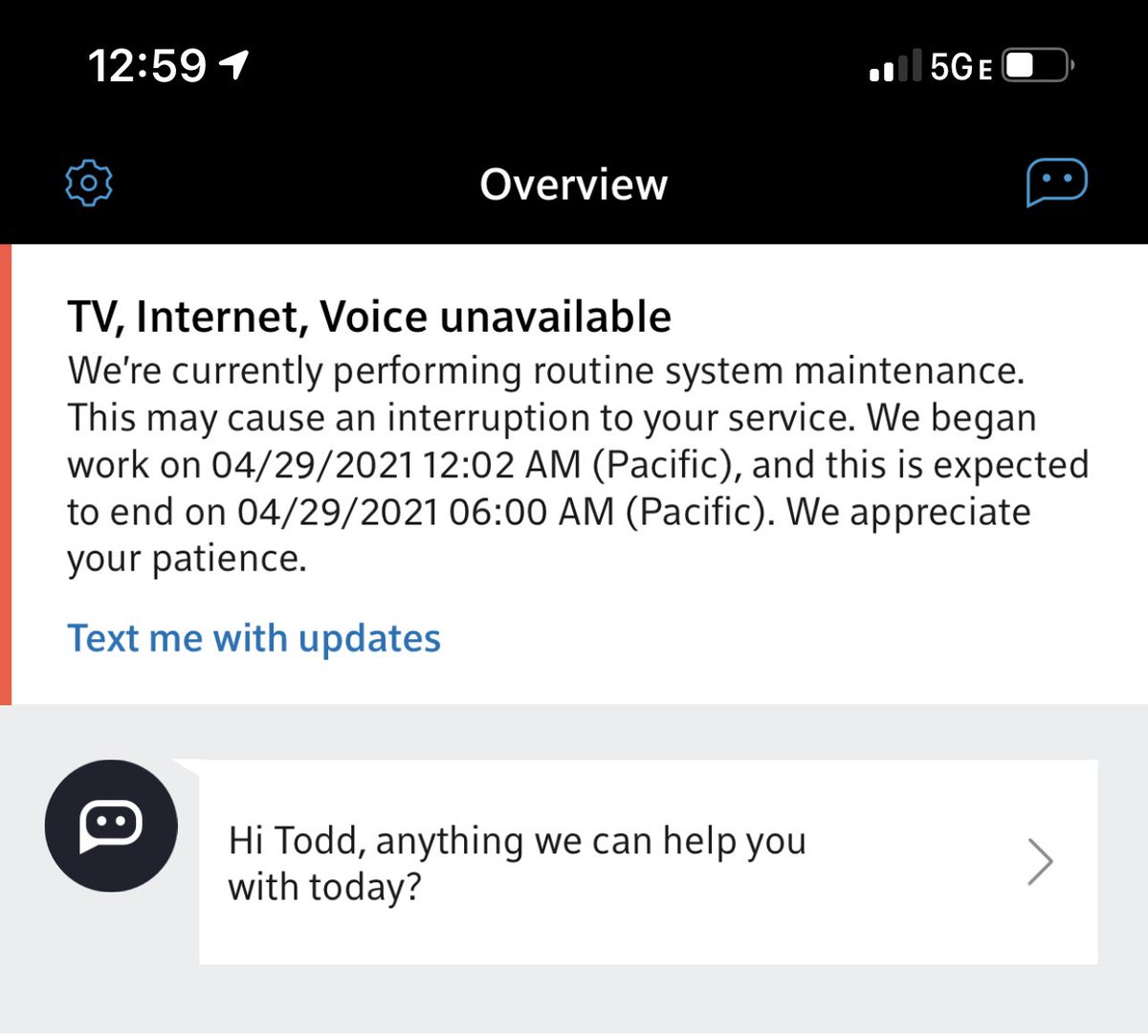 drluckyspin's tweet image. Oh come on @Xfinity! 6 hrs of “routine maintenance”! This is a real productivity drain for us night owls. #codingafterdark