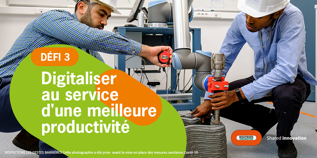 [Rapport annuel] Le chantier 4.0 est en marche : #IA, #robots, #RV, #RA, plateforme de management numérique des projets... Mettre ces technologies au service de notre sécurité et de notre productivité est l'un des défis qui nous animent au quotidien ! ➡️ …tivite-2020.bouygues-construction.com/defis/digitali…