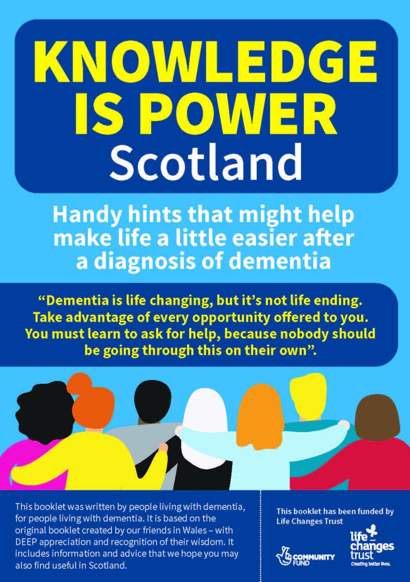 NEWS! Knowledge is Power' is a booklet of handy hints that can help make life easier after a diagnosis of dementia. Written by people with dementia, for people with dementia and published in both English &amp; Scottish Gaelic. It's brilliant! bit.ly/3vtf38B <a href="/DementiaVoices/">DEEP UK</a>
