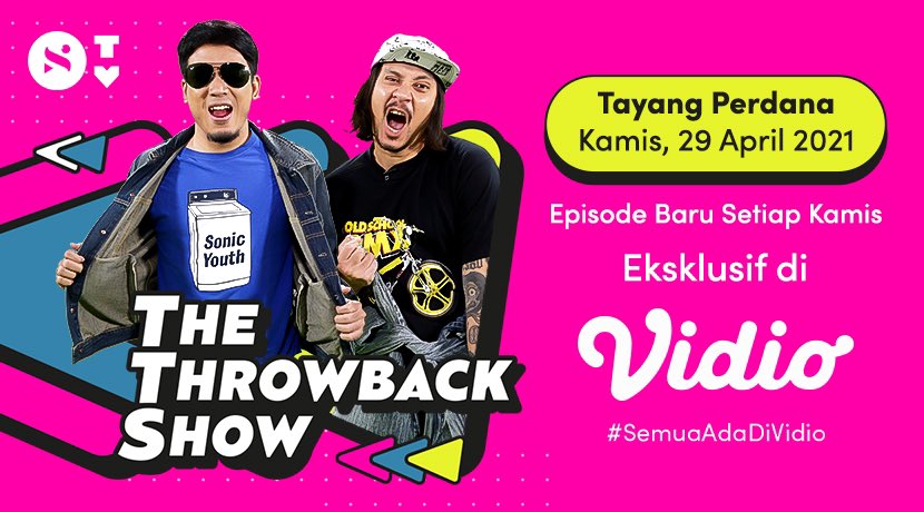 vidio's tweet photo. Yuhuu hari ini The Throwback Show tayang perdana di Vidio!! ๐ https://t.co/Ixb8wvrQdU
Jangan ngaku anak 90-an kalo gak nonton #TheThrowbackShow deh! Cuss lah nonton Vinceny & Desta di Throwback Show bareng Samara TV jam 8 malem ekslusif di Vidio! ๐คฉ
#SemuaAdaDiVidio https://t.co/qR0GMHKRmZ