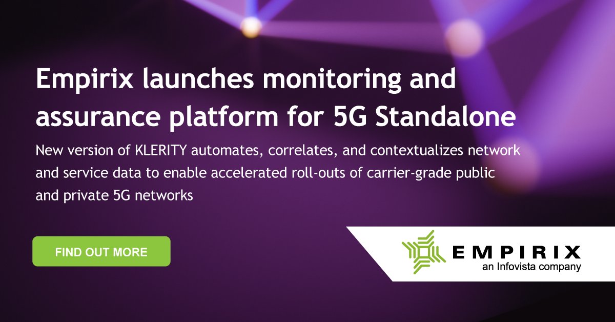 Hammer_CX's tweet photo. Empirix launches KLERITY 2.1, a monitoring and assurance platform for #5G Standalone. Read more: https://t.co/zeqFFrCnt9 #5GAutomation #ServiceAssurance #5GNetwork #Networkassurance https://t.co/UJX4jYZ2r5