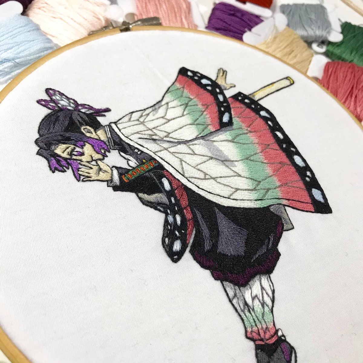 刺繍 #鬼滅の刃 #胡蝶しのぶ