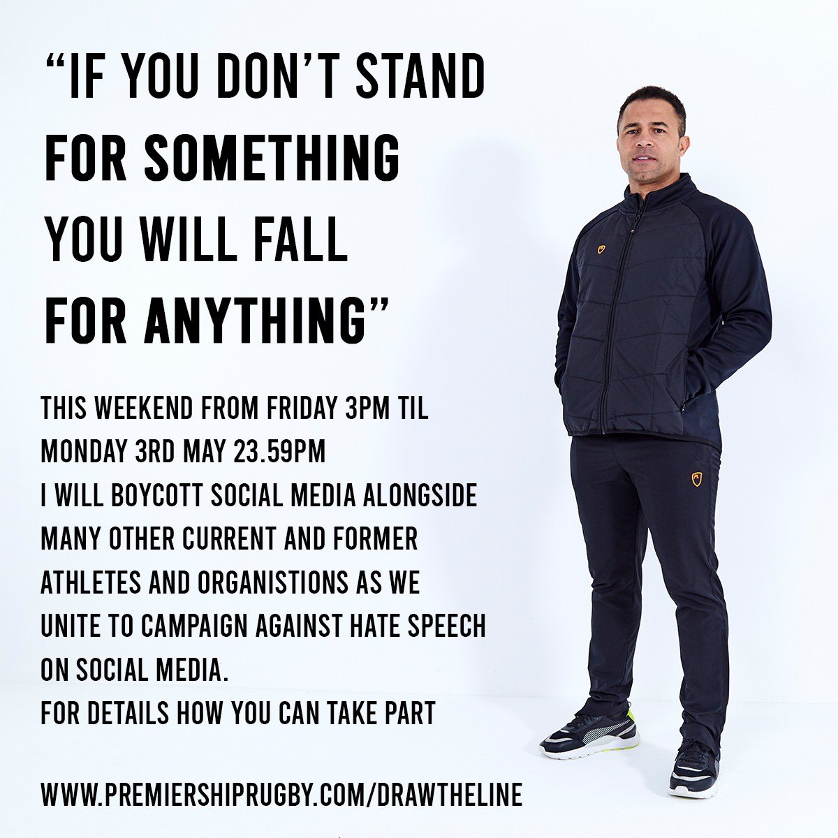 Jason Robinson (@jason15robinson) on Twitter photo PLEASE RT 🙌🏾
If you don’t stand for something, you will fall for anything
I will be supporting the #DrawTheLine campaign this weekend as we unite as a people against hate speech in all forms. We also need positive action and education🙌🏾 #DrawTheLine <a href="/SaleSharksRugby/">Sale Sharks 🦈</a> <a href="/premrugby/">PREM Rugby</a> PLEASE RT 🙌🏾
If you don’t stand for something, you will fall for anything
I will be supporting the #DrawTheLine campaign this weekend as we unite as a people against hate speech in all forms. We also need positive action and education🙌🏾 #DrawTheLine <a href="/SaleSharksRugby/">Sale Sharks 🦈</a> <a href="/premrugby/">PREM Rugby</a>