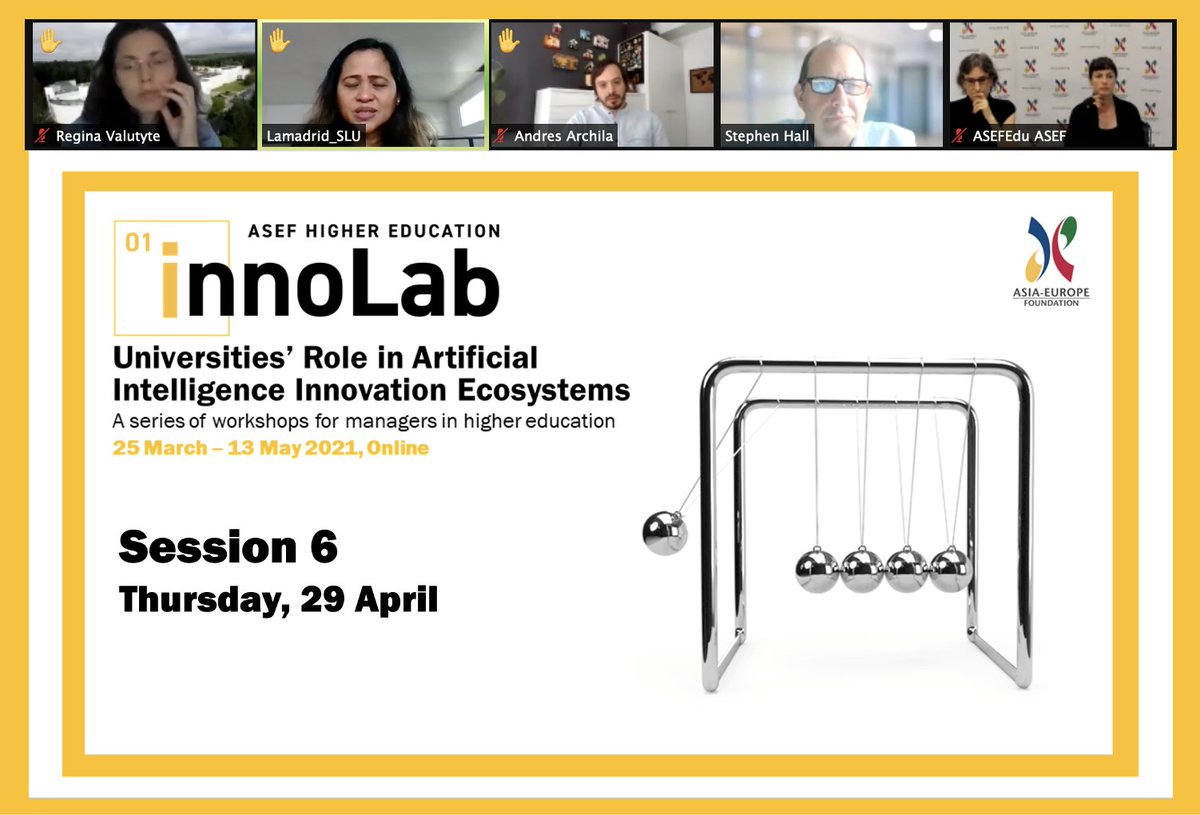 asefedu's tweet image. ❗️Happening Now❗️Participants of #ASEFInnoLab talk about #Research and #IndustryRelations in #AI #InnovationEcosystems, and share their #insights, #experience, and #network.

#ASEFEdu #HigherEducation #ArtificiaIIntelligence