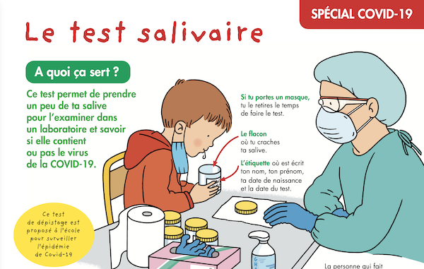 Apelnationale's tweet image. Les tests salivaires sont-ils obligatoires ? Comment en parler à votre enfant s'il est concerné ? 
➡️bit.ly/3t5zA1g L'@AssoSPARADRAP édite un poster pour donner des conseils pratiques et faciliter le bon déroulement des #TestsSalivaires #COVID19