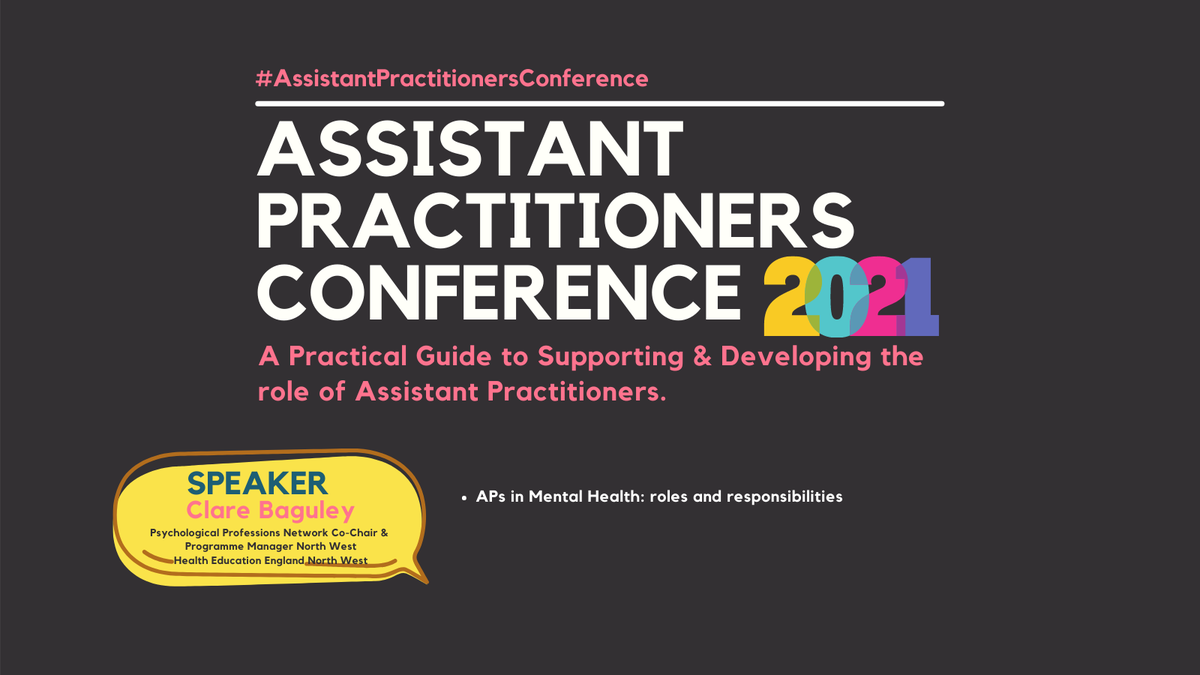 WeAPS_NHS's tweet photo. The #AssistantPractitioners Conference 2021: Speaker introduction - Clare Baguley
Psychological Professions Network Co-Chair & Programme Manager North West
Health Education England North West #AssistantPractitionersConference.
Learn more here https://t.co/PasbkUIrpo https://t.co/y7GGqcR1HT