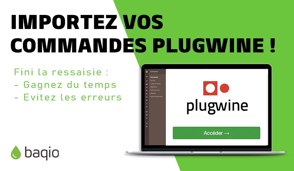 Vous l'attendiez, nous l'avons fait 🍾 
Vous pouvez désormais importer vos clients et commandes <a href="/PlugWine/">Plugwine</a> dans Baqio. Comme toujours, nous cherchons à faciliter vos petits gestes du quotidien pour vous faire gagner beaucoup de temps 📲 #winetech #vins 👉 bit.ly/3e1FUCX