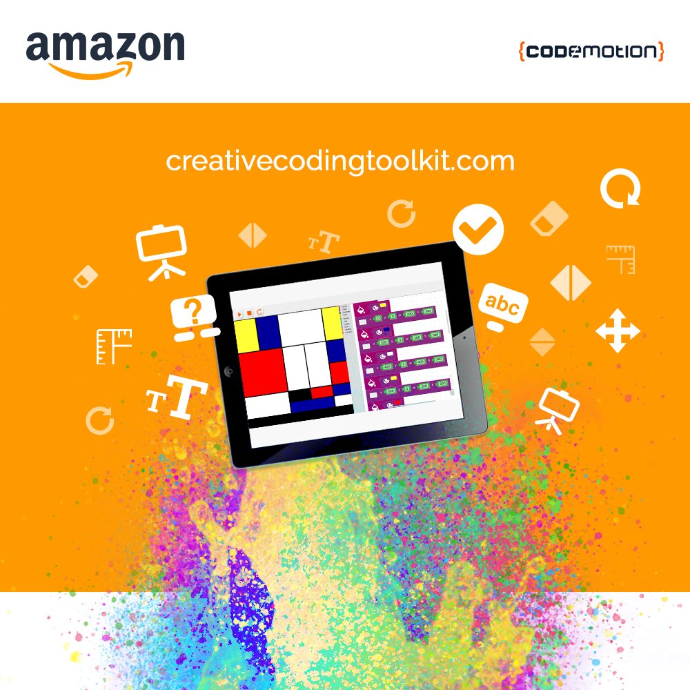 AmazonNewsItaly's tweet photo. Nuovi strumenti per la scuola👩🏻🏫Scopri il #CreativeCodingToolkit, l’iniziativa in collaborazione con @codemotion_kids che mette a disposizione di studenti e docenti strumenti innovativi e tecnologici per affrontare lo studio in classe e a casa. 👉🏻https://t.co/4mCBF9j46x https://t.co/Mw6ADxLglx