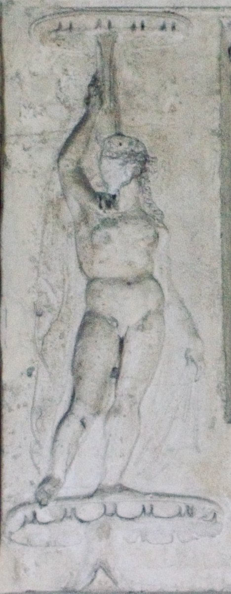  #InternationalDanceDay is it? Here are 2 images from the  #tomb of Gaius Vestorius Priscus in  #Pompeii. Supposedly these women are engaged in a  #Bacchic ritual, but I can't help but see something that looks remarkably like pole dancing. I love this tomb. Here's why (thread):