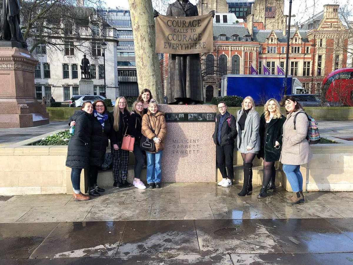 #ThisWeek Millicent Fawcett’s statue commemorating her life was unveiled in Parliament Square on 24th April 2018. Here is two pictures we took on our trip in January 2020 - “Courage Calls To Courage Everywhere” @DanceTenfoot #suffrage #womensmovement #millicentfawcett #parliament