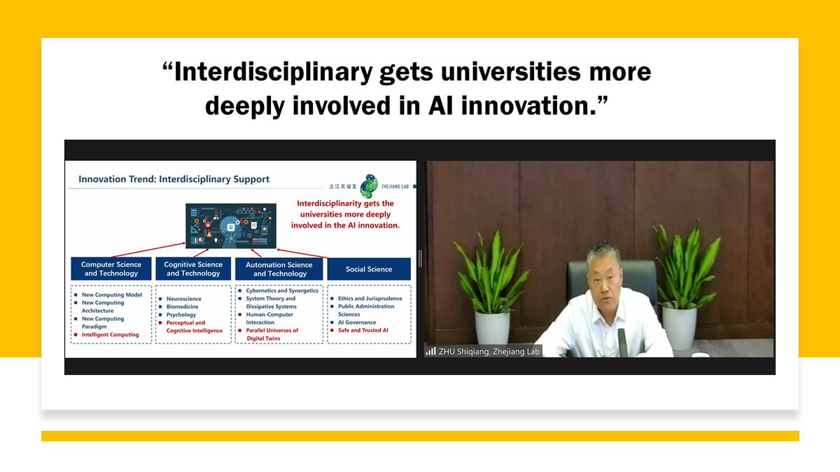 asefedu's tweet image. Dr ZHU Shiqiang discusses the  #InnovationTrend: Interdisciplinary Support
&quot;Interdisciplinary gets universities more deeply involved in AI innovation&quot;
#ASEFInnoLab #HigherEducation #AI #Innovation @ZJU_China