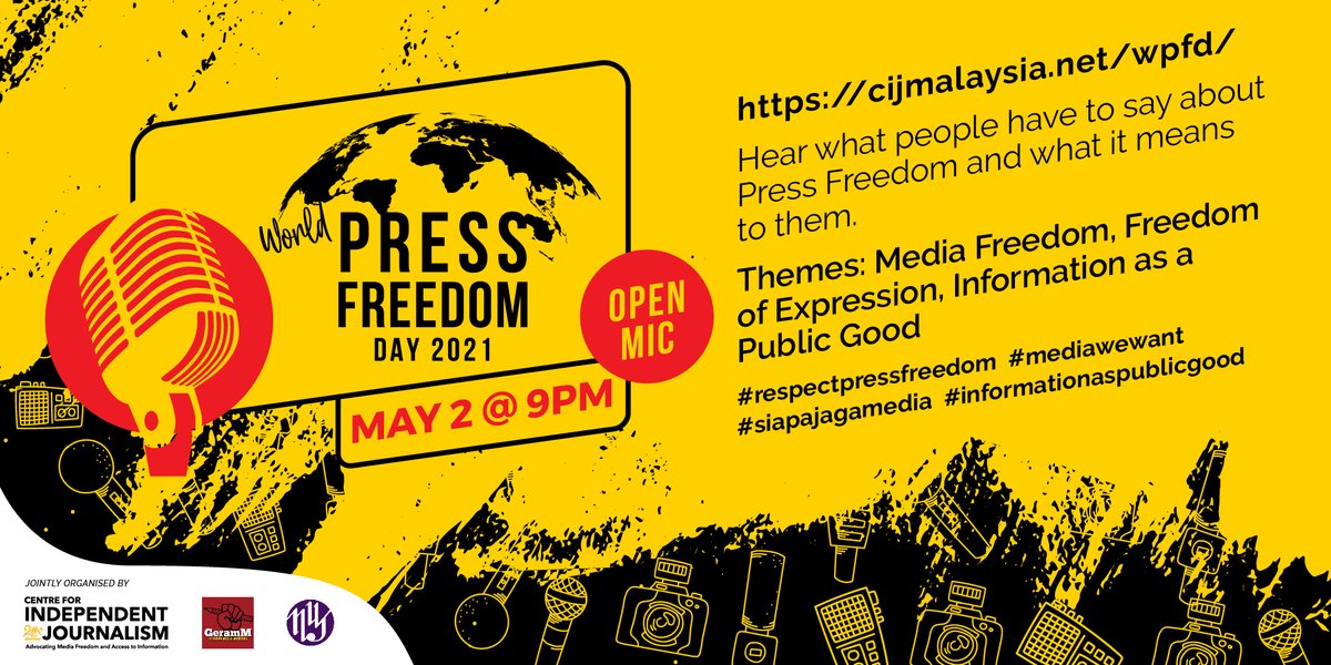 CIJ_Malaysia's tweet photo. You can also watch the show on Youtube https://t.co/zNHeApp5SH
Be sure to set a reminder so you won't miss it π
ππ°
@MediaGeramm NUJM
#respectpressfreedom #mediawewant #siapajagamedia #informationaspublicgood https://t.co/fXHDeSpvcu