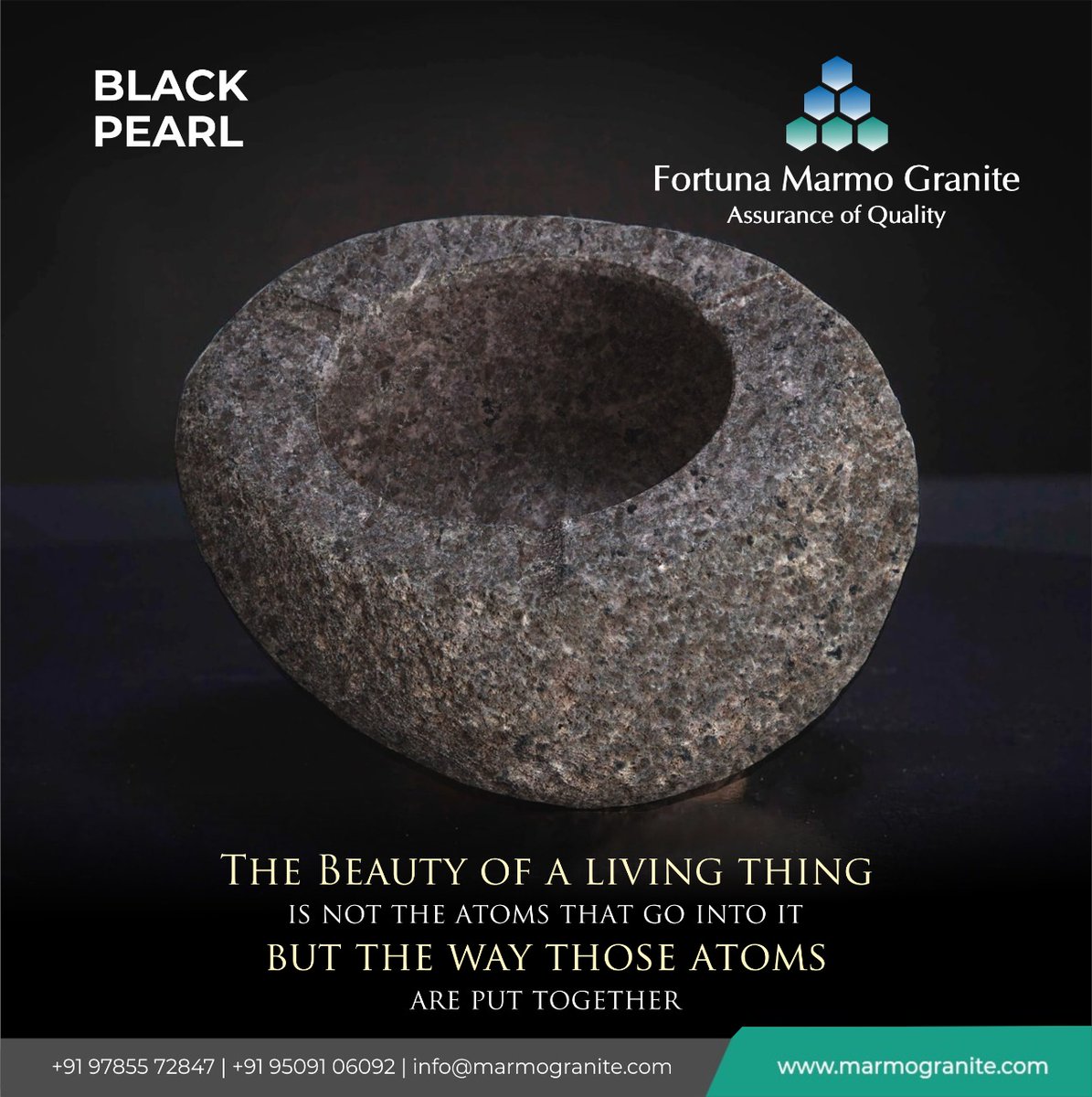The Beauty of a living thing is not the atoms that go into it, but the way those atoms are put together.

#blackpearl #indianmarbles #blackgranite #stargalaxygranite #simplicity #luxury #Tabletops #indiangranite #granitetiles #graniteCountertops #kitchentops #icelands
