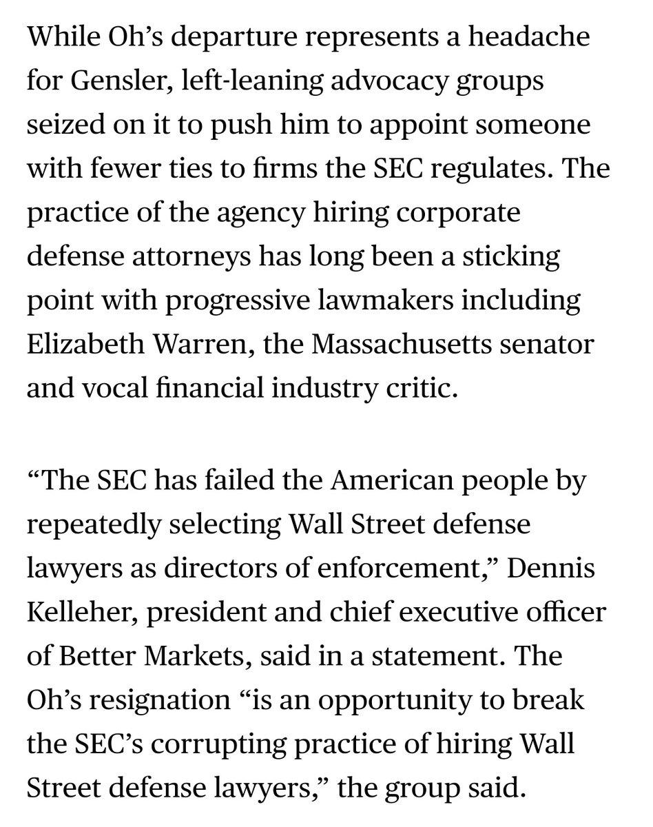 chigrl's tweet photo. #SEC Enforcement Chief Alex Oh Resigns Days After Taking Job 

Oh cites issues arising from previous work in private practice

Her abrupt resignation is a major setback for Gary Gensler
https://t.co/qU7j6bT8fm https://t.co/0oasqNF6ZG