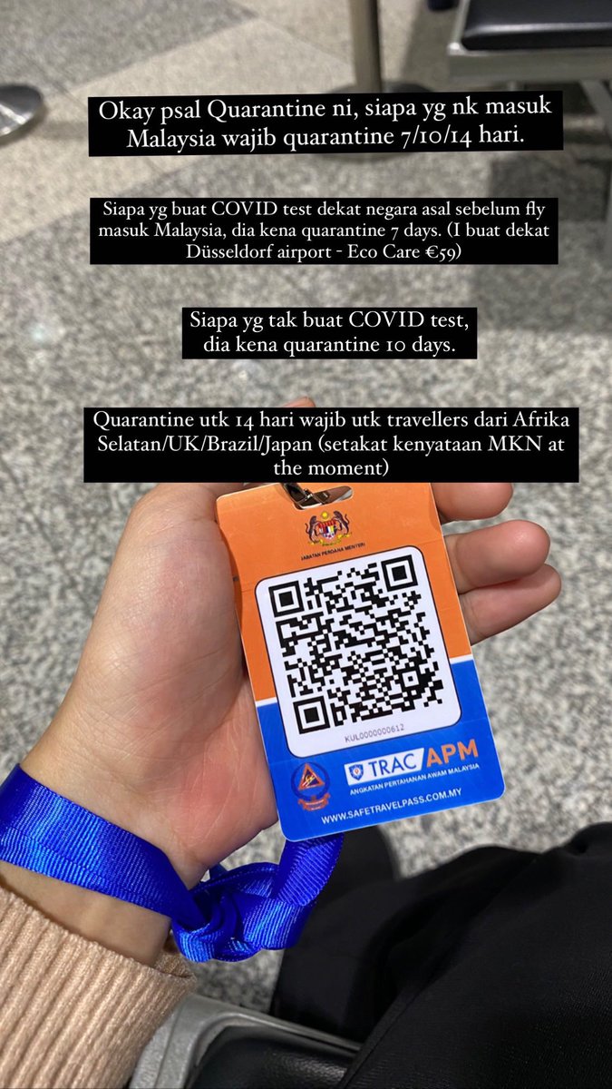 MaisarahMahmud's tweet photo. Untuk yang tanya psal quarantine dekat Malaysia ya 💖 https://t.co/bPmb5hpQeK
