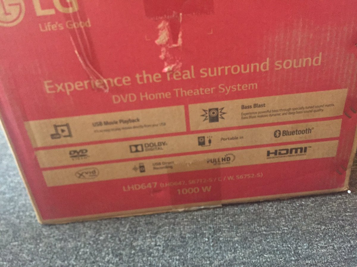 lubersolz's tweet photo. Bought this HT - LHD647 in 19 &amp; up to date it has no Complications. 

I love it’s Surround Sound Performance, Colour &amp; Power Efficiency, it has a Power Surge that keeps it from Electric Shock plus the HD format for Video Play. 

Feel so good having such a System #ApplianceWorldUG https://t.co/SUmvcgHzDm