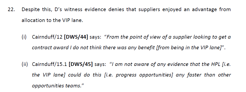 Despite the clear evidence that being in the VIP Lane for PPE contracts meant you were treated with "more urgency" - Government is still trying to claim there was not any benefit of being in VIP lane.