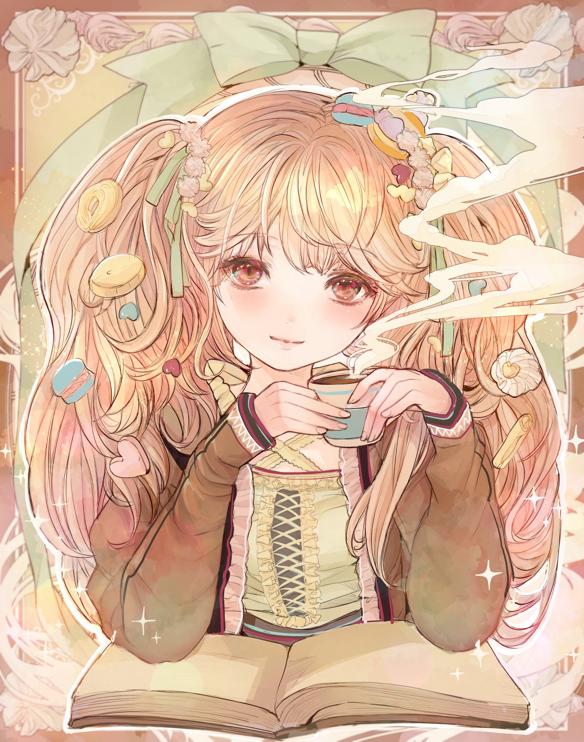 こもりひっき 幻想少女絵 カフェタイム お菓子と女の子をテーマに描いているシリーズの オリジナルイラストです 女の子のイラストだけで興味を持ってくれる方へ届け 絵録 イラスト基地 T Co Awjyqgbmkp Twitter