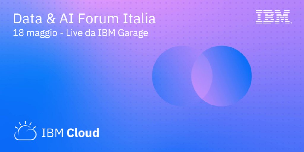 Il 18.05 partecipa a #DAFItaly! Un evento sulla centralità del dato per scoprire come ottenere i maggiori benefici dall'AI. Con esperti, casi clienti e approfondimenti ripercorreremo le diverse fasi dalla raccolta dei dati all'analisi 

Per registrarsi: ibm.co/3e1cynS