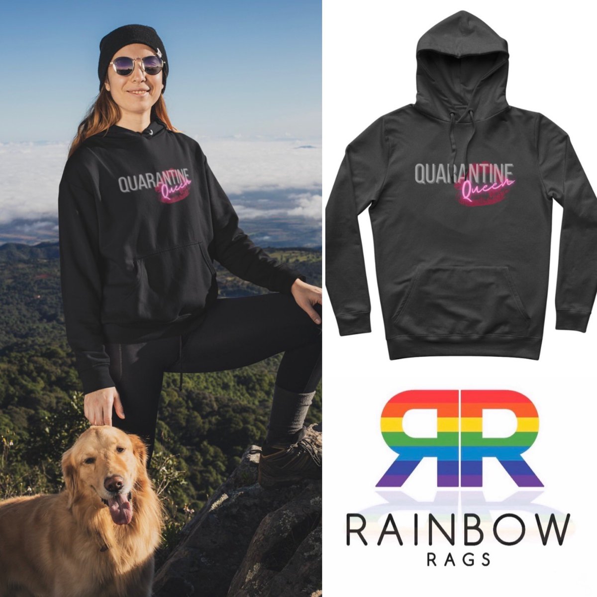 QUARANTINE QUEEN- living the dream hoodies - exclusively at rainbow-rags.com #lockdown #ArtistOnTwitter #Covid_19 #quarentine #reopening #thursdaymorning #thursdayvibes