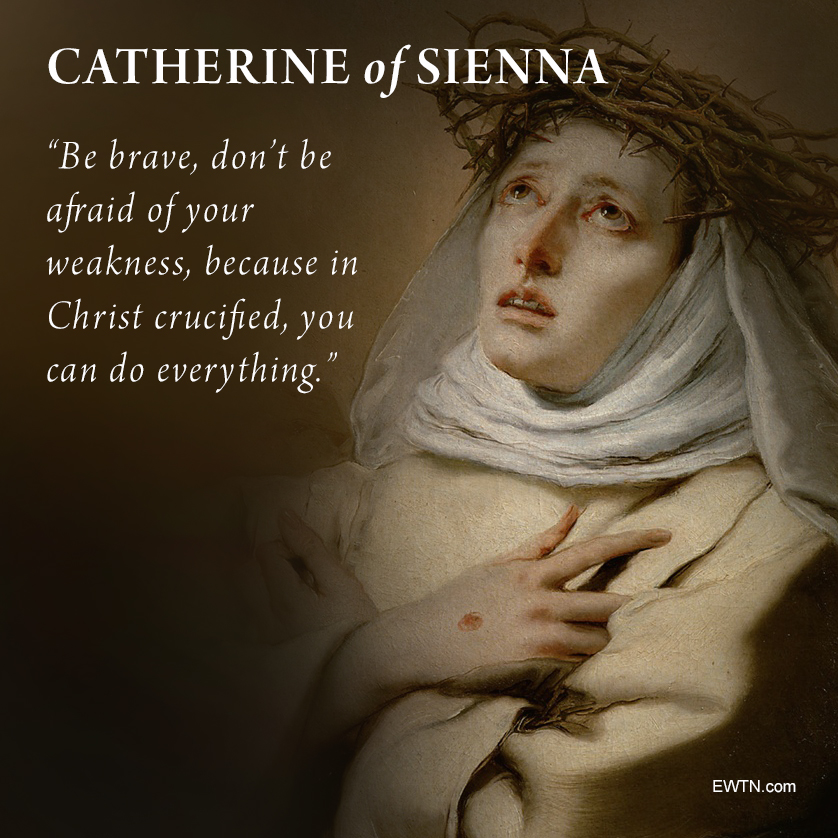 #WordsofWisdom from St. Catherine of Siena, Mystic and Doctor of the Church, whose feast day is today. She was a peacemaker, stigmatist, and singlehandedly ended the Avignon exile of the successors of Peter in the 14th century. Not bad for being only 33!

catholicnewsagency.com/saint/st-cathe…
