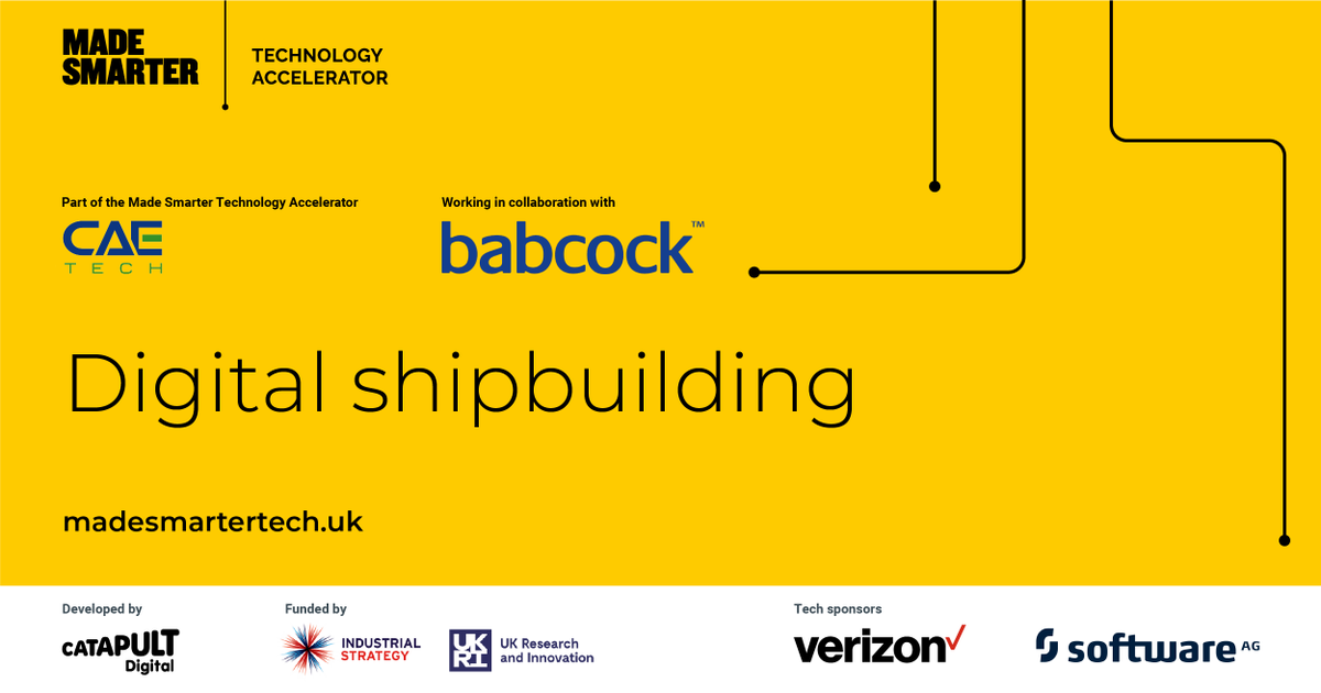 Digital Catapult (@digicatapult) on Twitter photo Babcock International will work with <a href="/cae_tech/">CAE Tech Limited</a> & JetSoft as part of the #MadeSmarter Technology Accelerator to overcome challenges around digital shipbuilding & system management using digital twins, machine vision, #IoT & #AI.
ow.ly/uW8L50ExU3u Babcock International will work with <a href="/cae_tech/">CAE Tech Limited</a> & JetSoft as part of the #MadeSmarter Technology Accelerator to overcome challenges around digital shipbuilding & system management using digital twins, machine vision, #IoT & #AI.
ow.ly/uW8L50ExU3u