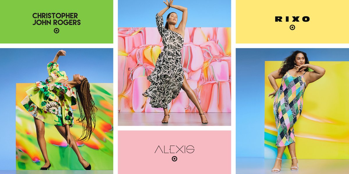 TargetNews's tweet image. The new Designer Dress Collection look book is here! Check out all the stunning springtime looks from #ChristopherJohnRogersxTarget, #ALEXISxTarget, &amp;amp; #RIXOxTarget, arriving online and in select stores May 16. Count on contactless shopping options. tgt.biz/wvg2q