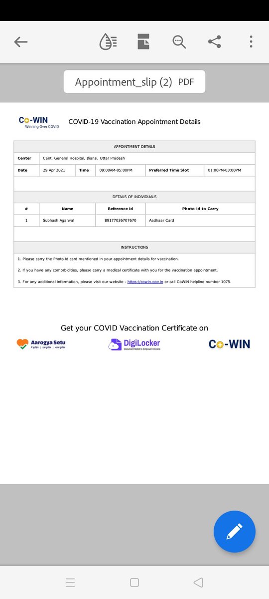 mail_saurabh_ag's tweet image. Vaccine not available after taking appointments at centre, there is a complete mismanagement by Health Ministry of India, taken appointment for my father for today, when he reach the centre, they said vaccine is out of stock @MoHFW_INDIA @myogiadityanath @narendramodi