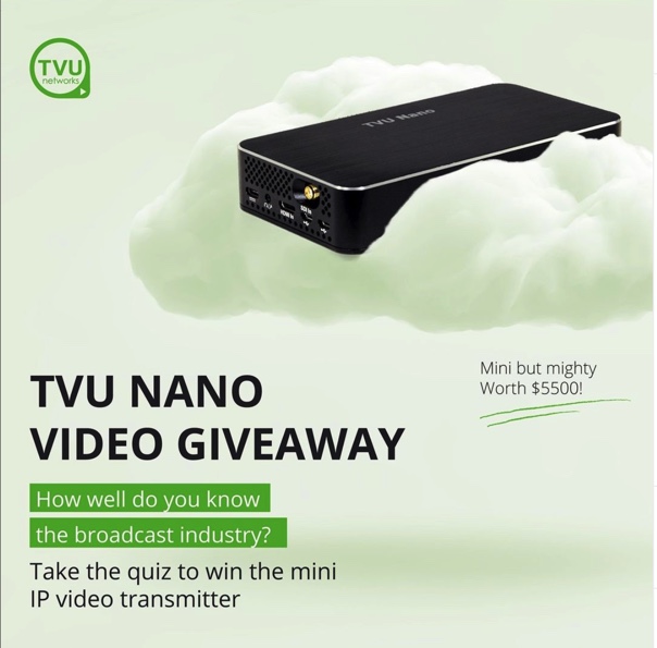 #TVU está regalando un nuevo #NanoVideo. Es el transmisor de video IP más compacto del mundo. Solo completa un cuestionario (en inglés) y participa.

Buena suerte ;)

Cuestionario: bit.ly/3t1gBoH
Condiciones: bit.ly/3gRRe66