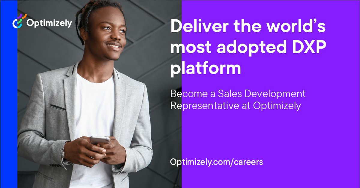 Become an Optimizer! Join our growing team as a Sale Development Rep. and drive sales of the world's most adopted digital experience platform in your market. Learn more and apply at the link below. ow.ly/oLPa50EACBg
