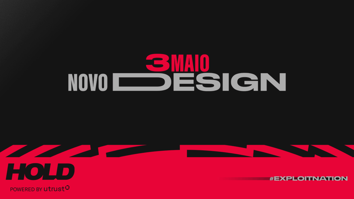 O segredo está desvendado!

Dia 3 de Maio marcamos encontro, com uma imagem renovada!

#eXploitNation #HOLDThatWin