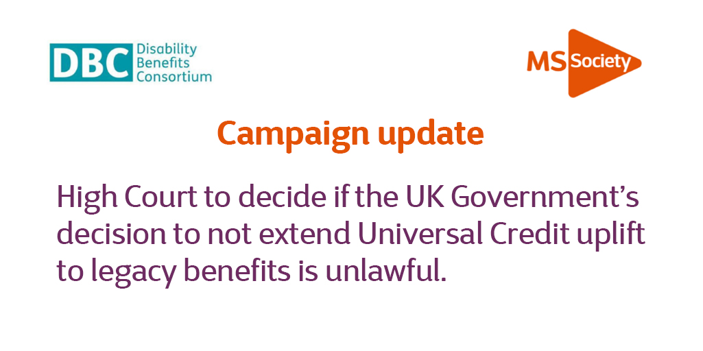 MS Society UK on Twitter: "Today, it was announced that the High Court is to decide whether it was lawful of the Government to refuse the same financial uplift for nearly two