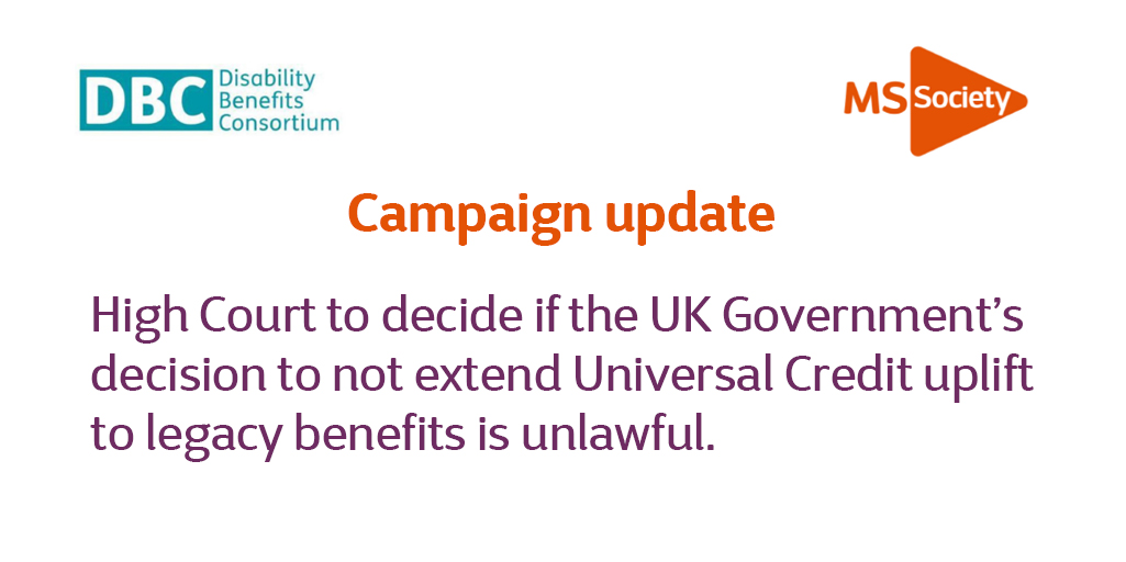 MS Society UK on Twitter: "Today, it was announced that the High Court is  to decide whether it was lawful of the Government to refuse the same  financial uplift for nearly two