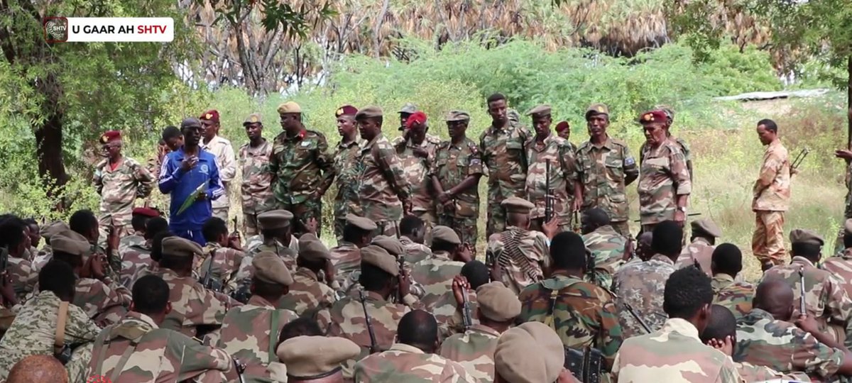 SNA Stock 2 (Locally trained multi-clan militias - the bulk): No sign of fragmentation. Publicly dispelled rumours of military fragmentation and urged a step up in fight against Al-Shabaab insurgents. Location: Hiiraan. 10/n