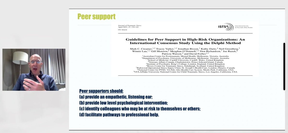 Peer support can help a lot. Low level psychological support, but also identifying who might need a bit more than just that... #BGSconf