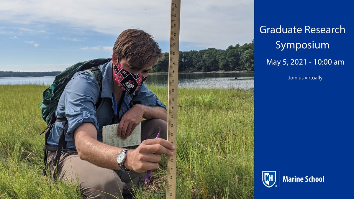 Grant McKown has been monitoring the short-term restoration performance of the Living Shorelines in the Great Bay Estaury, NH. Learn more about his research during the SMSOE Graduate Research Symposium on May 5. Register here: bit.ly/3x879mB @COLSA_UNH @UNH_GradSchool