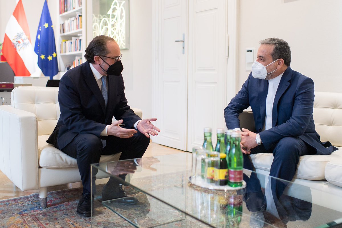 Talks on restoring the #JCPOA are under way again in #Vienna. FM #Schallenberg met with 🇮🇷 Deputy FM @araghchi to take stock and discuss the next steps.