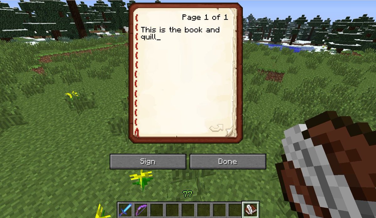 ibxtoycat's tweet image. Did you know that on java you only see one page of a book and quill at a time??? Between this and big salmon I'm not sure why anyone would choose it over bedrock edition