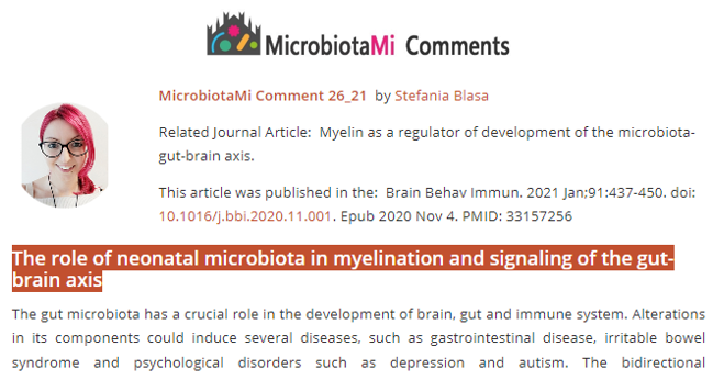 #MicrobiotaMiComment by Stefania Blasa <a href="/Stfn88/">umfãdesonic</a>
"The role of neonatal #microbiota in myelination and signaling of the gut-brain axis" microbiotami.com/2021/04/29/the…