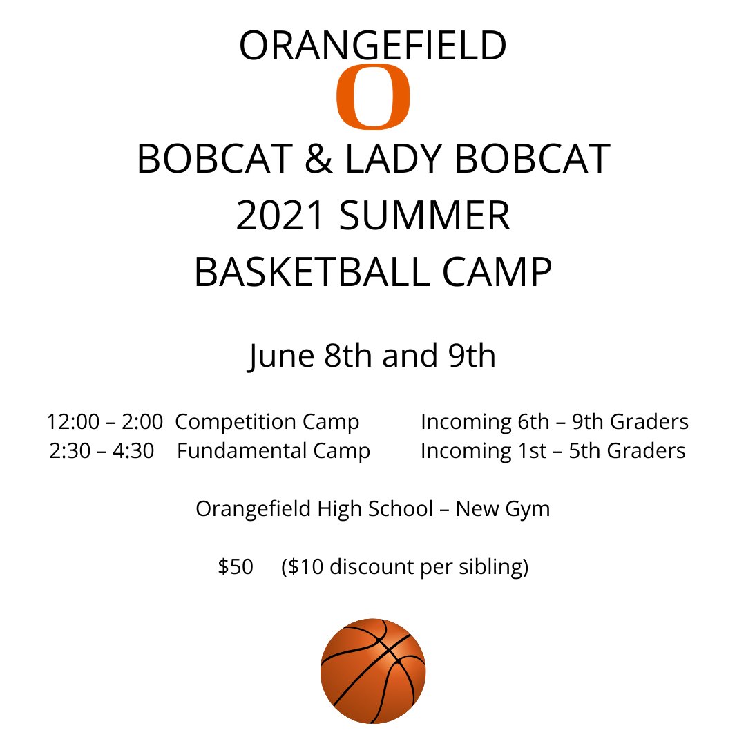 Orangefield_ISD's tweet image. Summer Camps are returning!  Print the basketball camp registration form at the link below. 
buff.ly/3nB1jpI
TO REGISTER: Please fill out form &amp;amp; return it to: Athletic or Campus Office
JH can return the forms to the JH coaches. Elementary return forms to the Elem office.