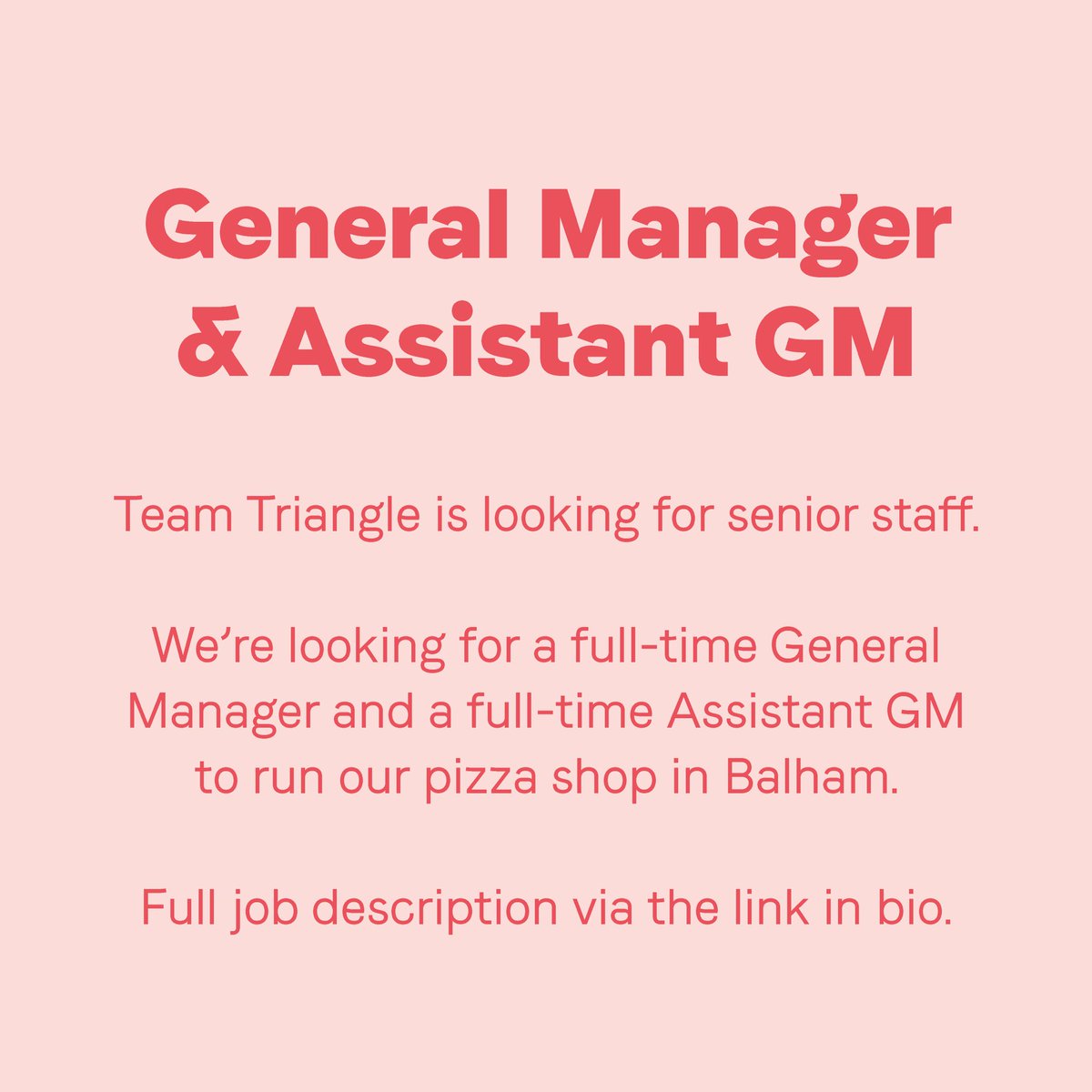 LoveTriPizza's tweet photo. Can you help us find a General Manager?

Or an Assistant General Manager?

Check out our JDs here: https://t.co/QO7QBvGHx5 

Or share this with someone who you think might be a good fit. https://t.co/hVNoxMeofz