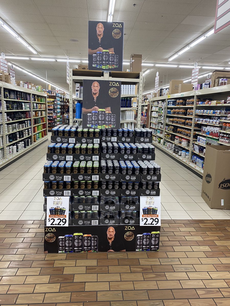 Very exciting to see ⁦<a href="/ZOAenergy/">ZOAEnergy</a>⁩ hitting shelves. Nice job by ⁦<a href="/frankbeerdist/">Frank Beer Dist.</a>⁩. By the end of summer we expect to have nearly 150000 points of distribution for ZOA.
